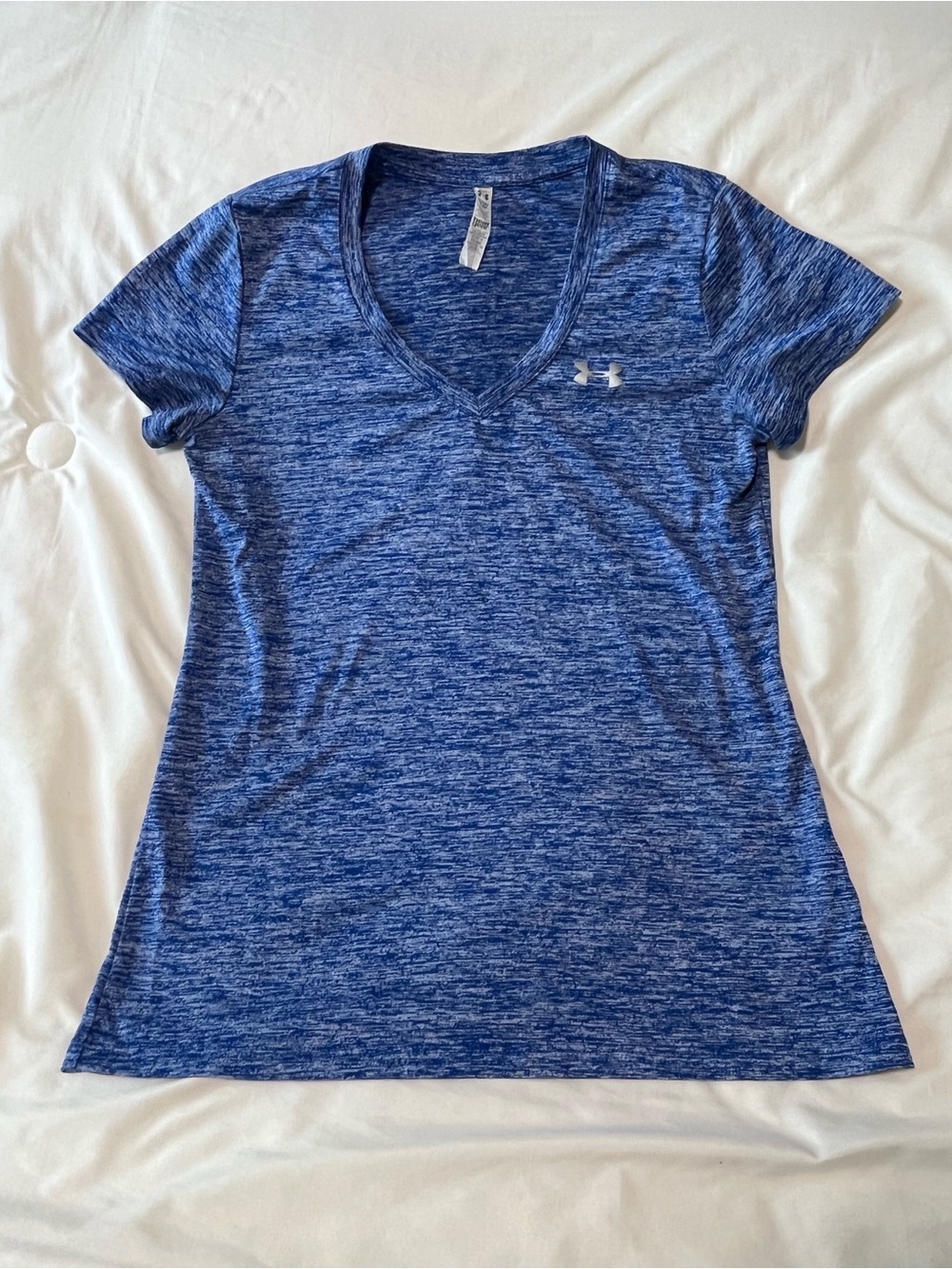 Under Armour Heat Gear Women’s Short Sleeve V-Neck Tee in Blue Heather Size XS